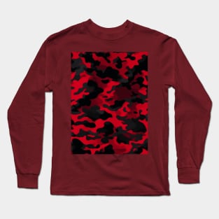 BLACK AND RED CAMO DESIGN Long Sleeve T-Shirt